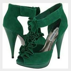 Steve Madden Green Suede Stilettos